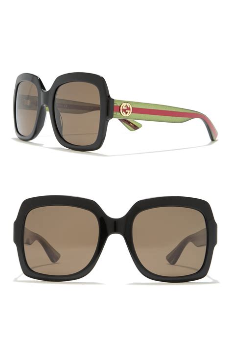 havana gucci sunglasses|Gucci 54mm oversized square sunglasses.